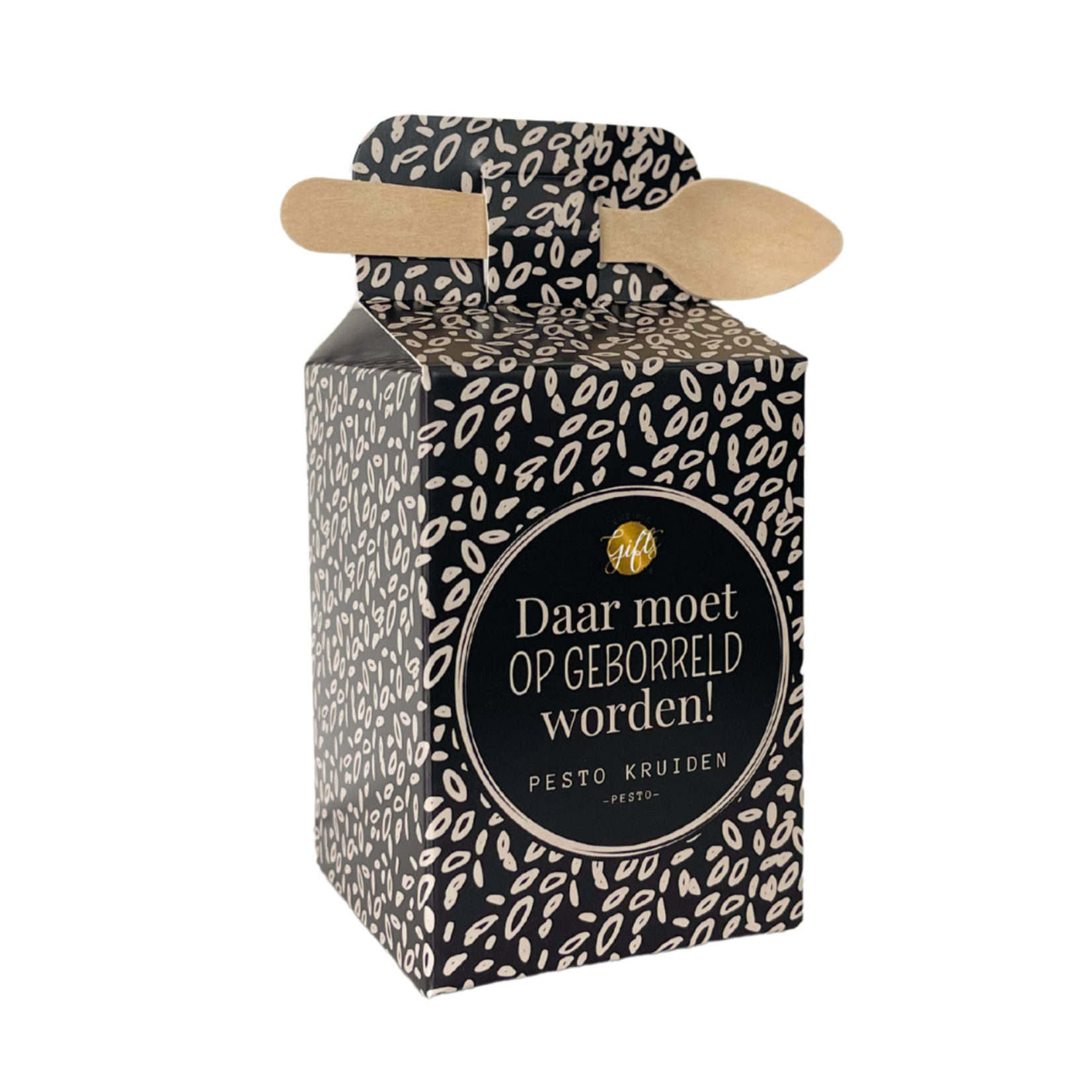 Diverse Merken Pesto kruiden Daar moet op geborreld worden! verpakking The Big Gifts 7395 d