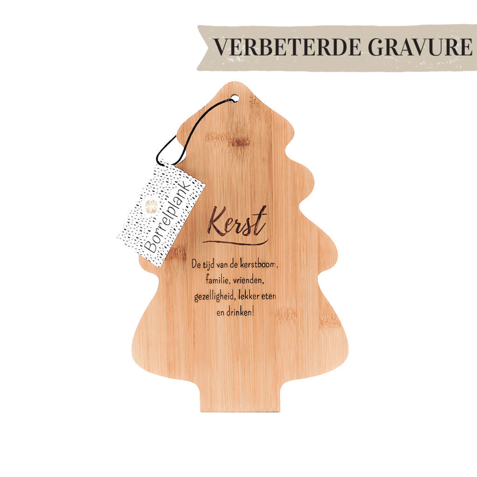 Diverse Merken Rubberwood kerstboom vormig serveerplankje The Big Gifts 335
