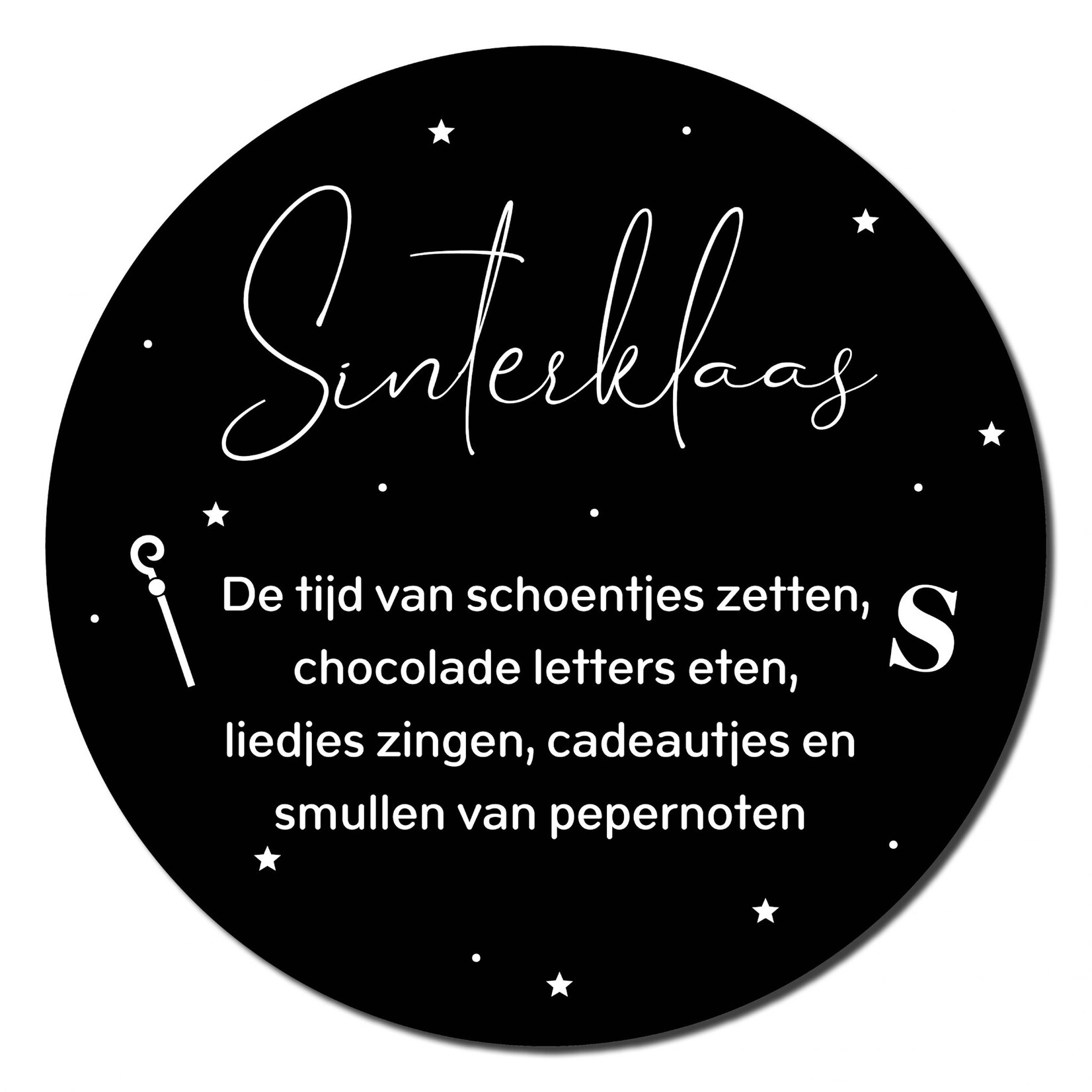 Diverse Merken 30 cm cirkel Sinterklaas de tijd van schoentjes zetten, chocolade letters eten, liedjes zingen.. 338