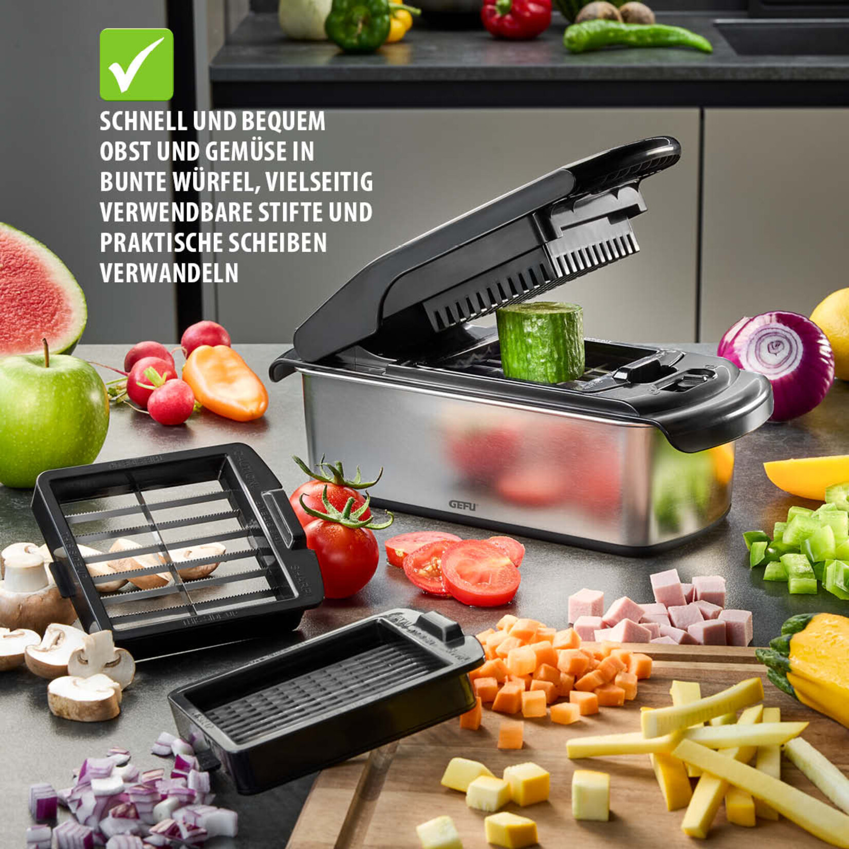 Gefu Blokjes en staafjes snijder Gefu Treppo 2.0 staafjes en blokjes snijder Gefu 13761