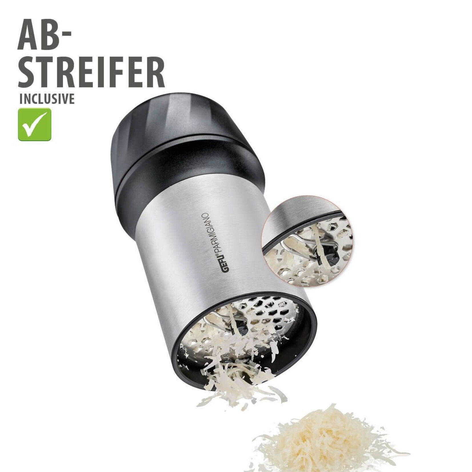 Gefu Vlokken flakes snijder en rasp Gefu Parmigiano fijne rasp en vlokken snijder Gefu 34680