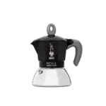 Bialetti De iconische Italiaanse espressomakers percolators 100 ml 2 kops Inductie Espressokoker zwart inductie Bialetti Moka induction 100 ml Bialetti 0006932