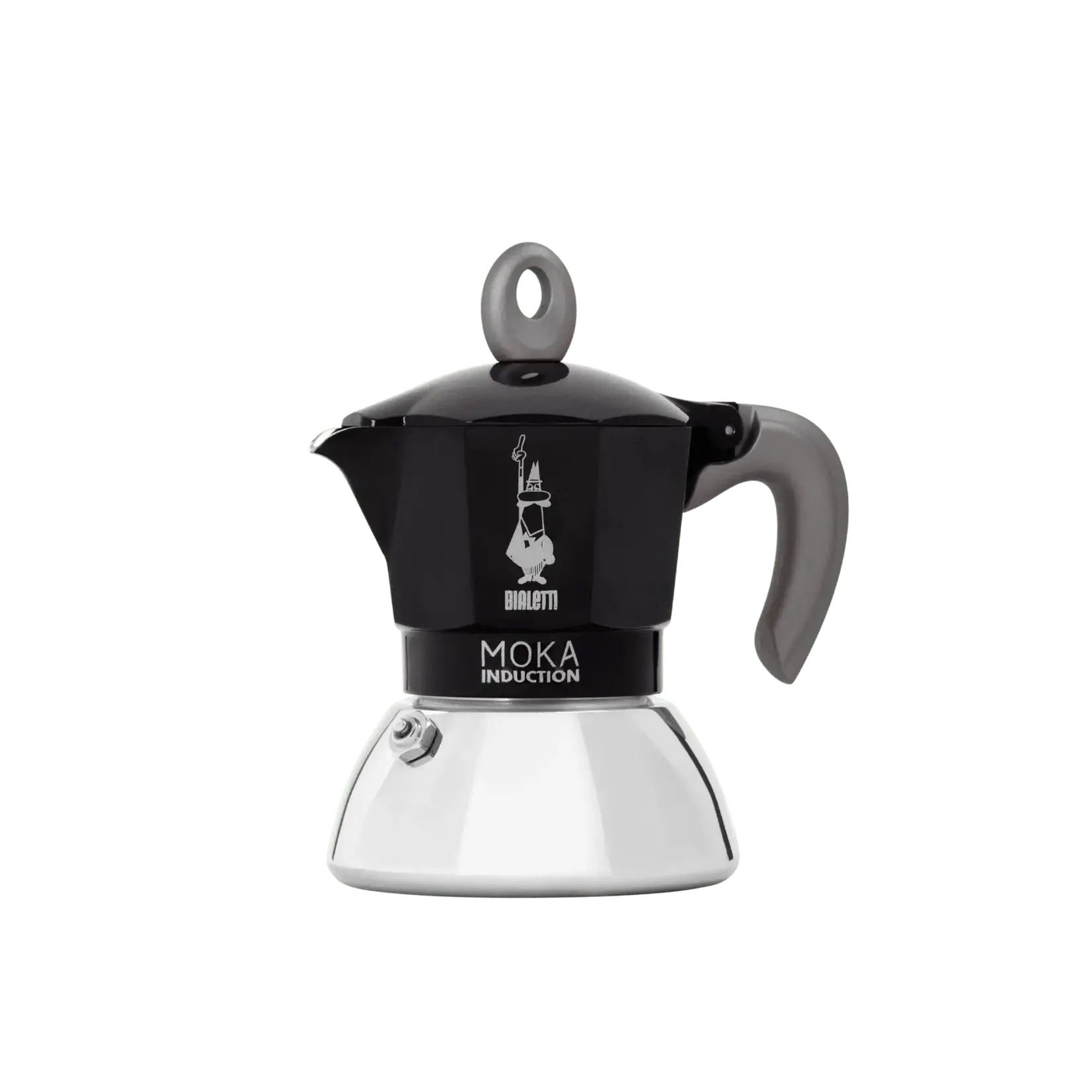 Bialetti De iconische Italiaanse espressomakers percolators 100 ml 2 kops Inductie Espressokoker zwart inductie Bialetti Moka induction 100 ml Bialetti 0006932