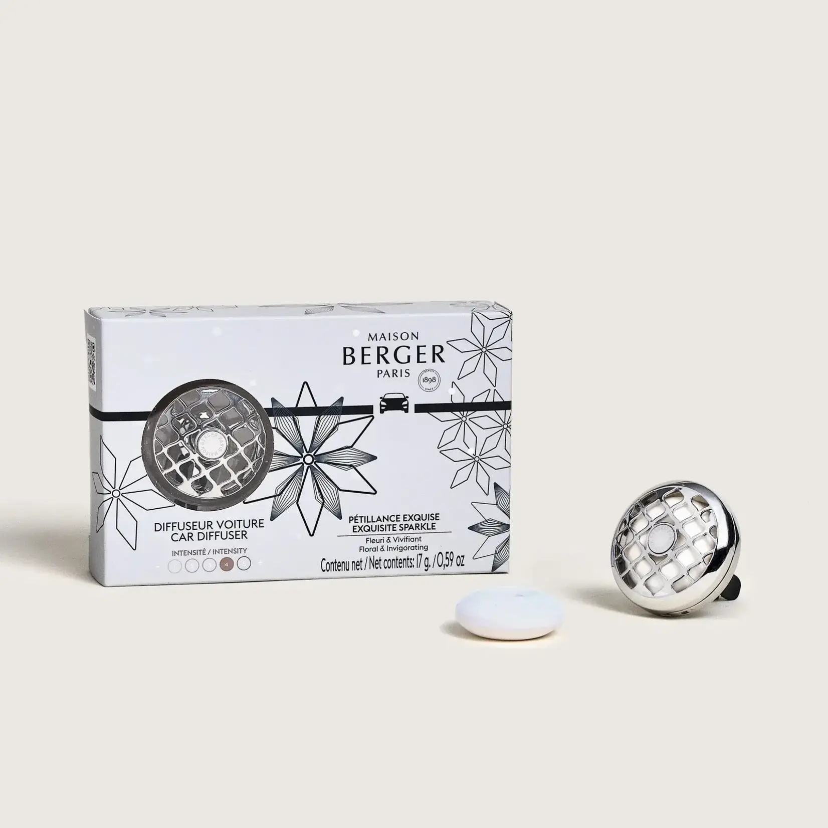 Maison Berger Paris 1898 Autodiffuser Rosalie chroom autoparfumverspreider Pétillance Exquise Maison Berger 7862