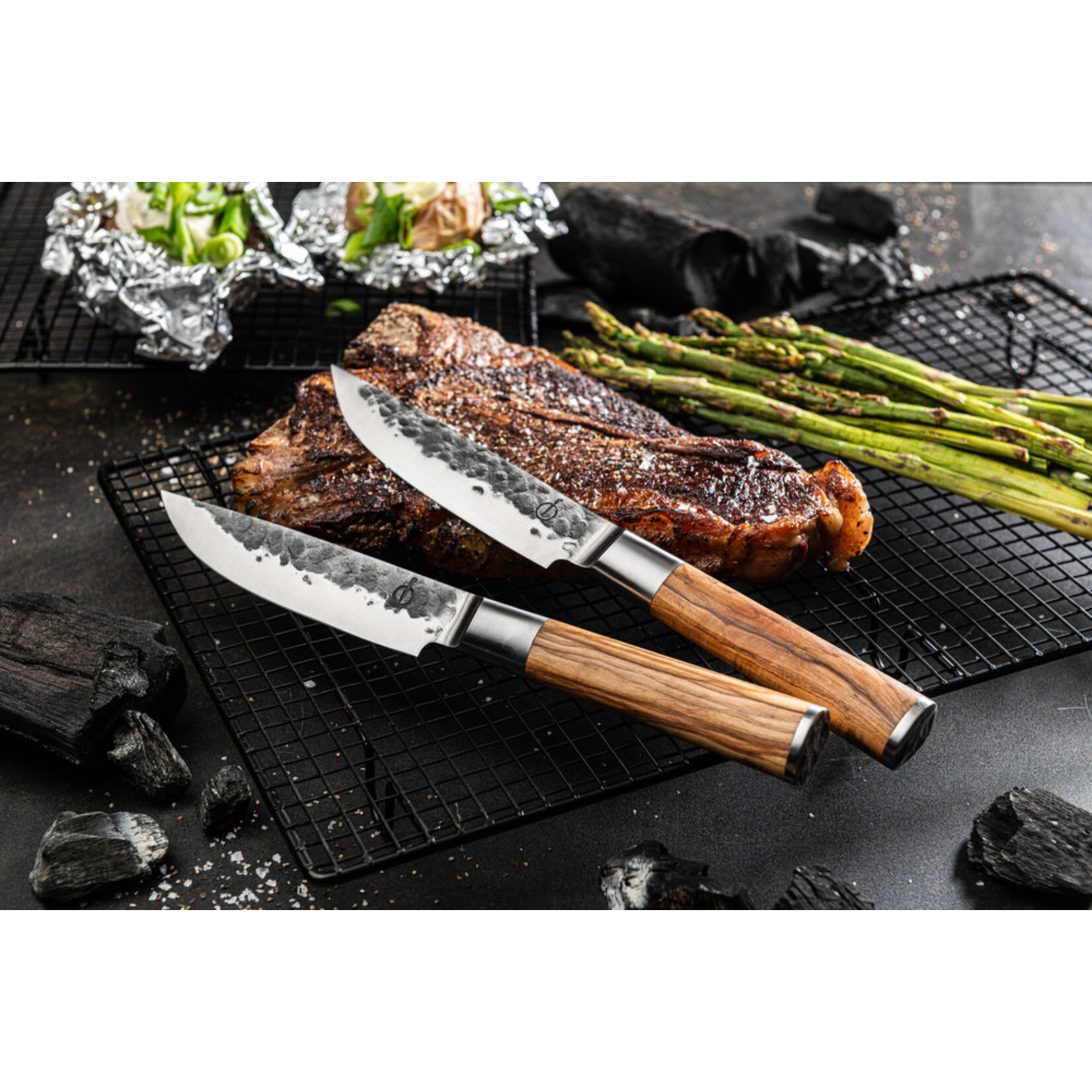 Forged XXL Steakmessen set 4 Forged Olive XXL Steakmessen Forged  OliveSteakXXL