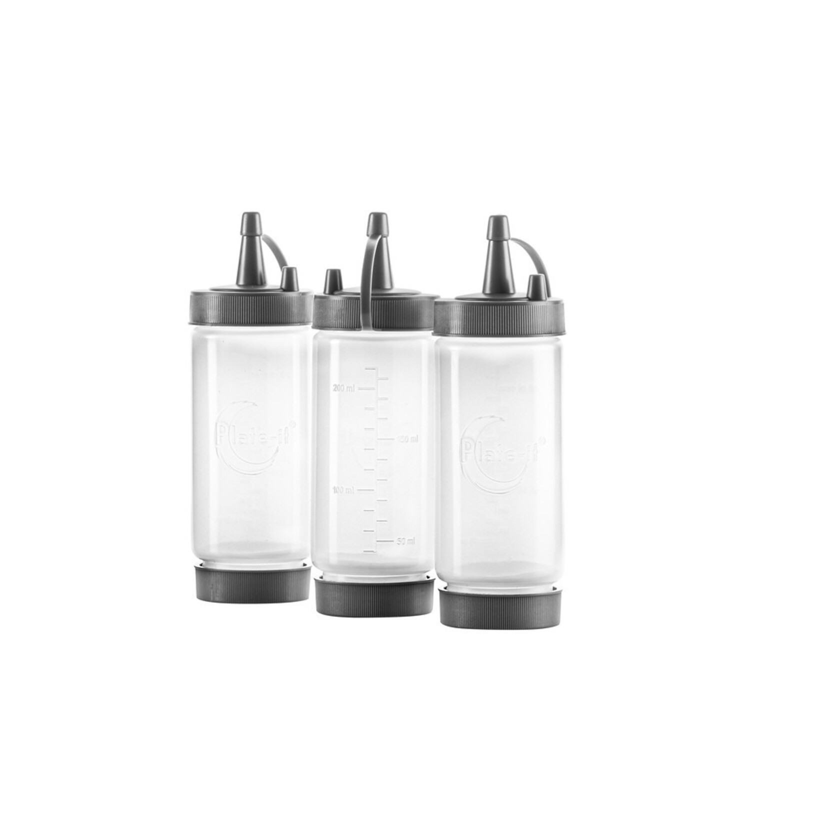 Plate-It, like a pro! 3 stuks 220 ml Garneerflessen Plate-it garneerflessen set 3 knijpflessen 220 ml Plate it PLbottles220