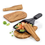 Spring 2x onderzetter en spatel voor gourmet pannetjes Spring 2 spatels en 2 plankjes Olijvenhout Spring 3091000604