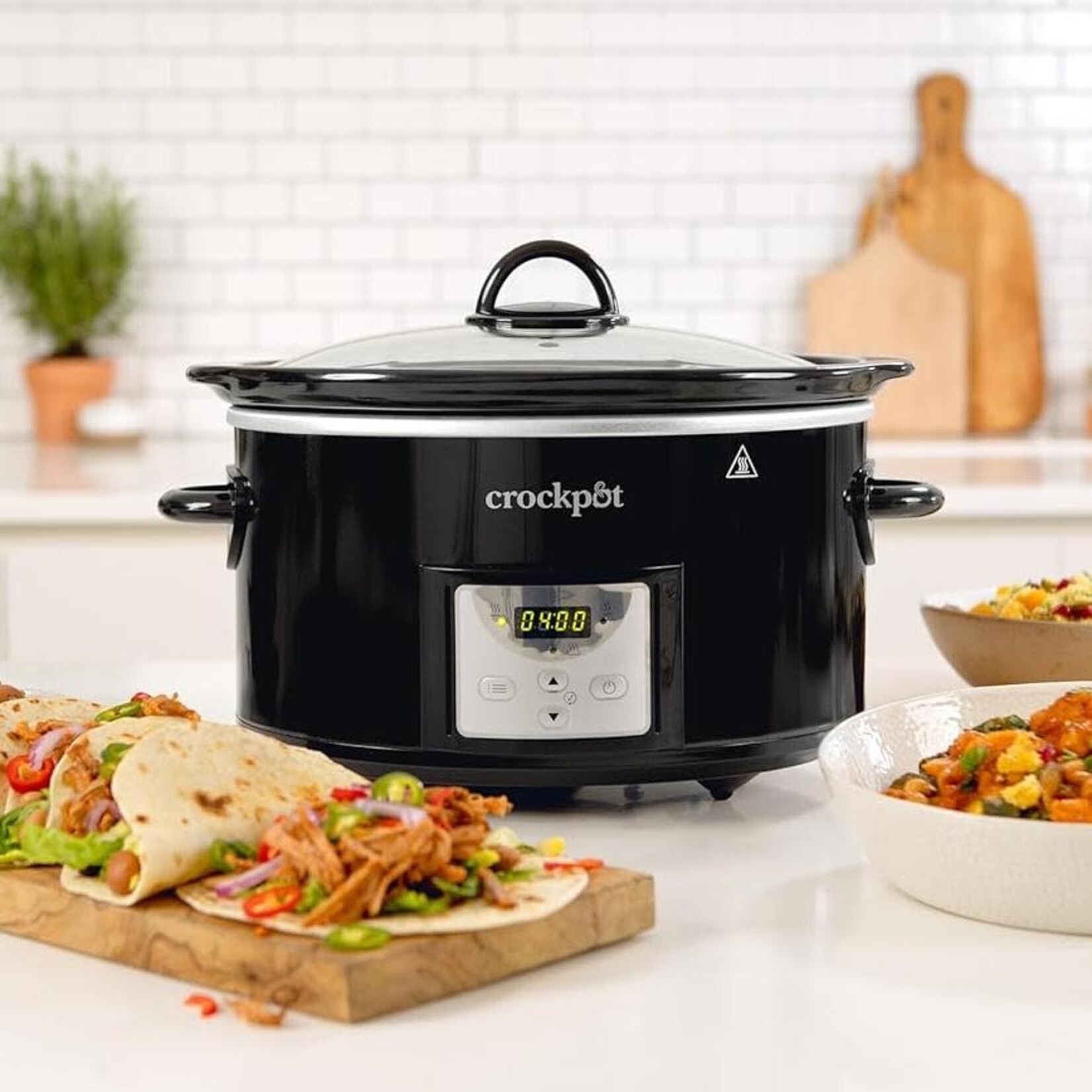 Crockpot 3500 ml aardewerk-zwart 4P Slowcooker Crockpot digitale Slowcooker 3500 ml Crockpot Cr113