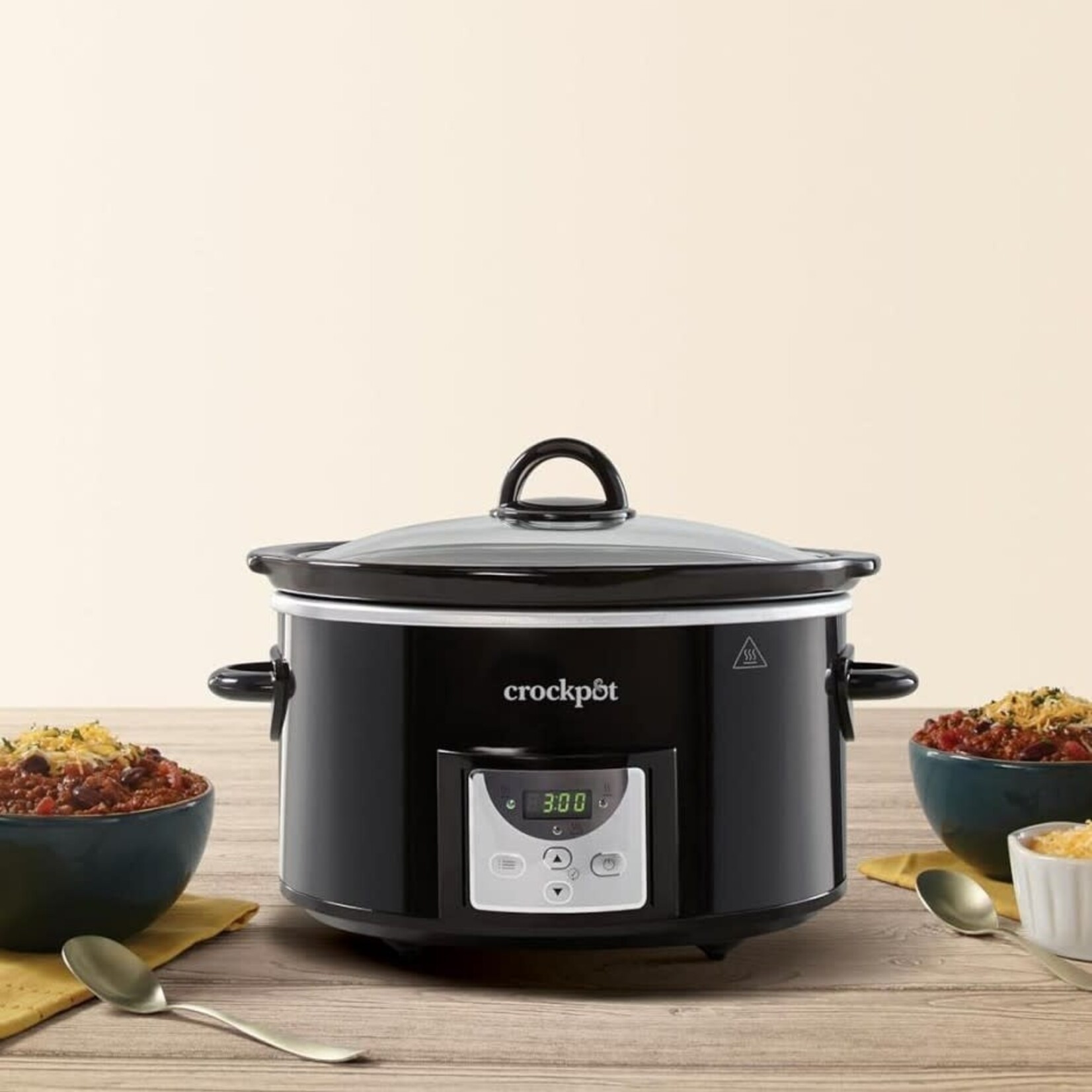 Crockpot 3500 ml aardewerk-zwart 4P Slowcooker Crockpot digitale Slowcooker 3500 ml Crockpot Cr113