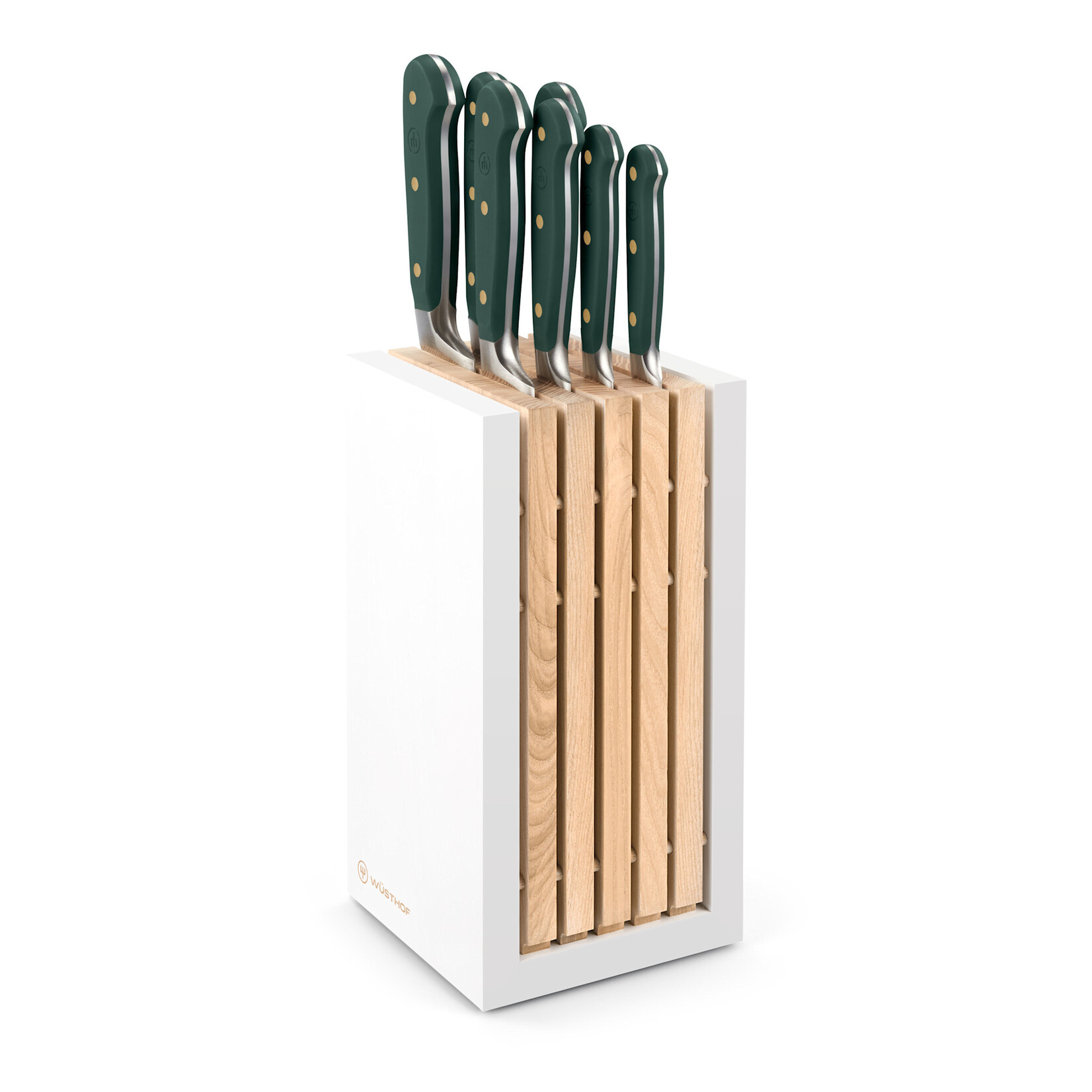 Wüsthof, messen uit Solingen 8 delig messenblok Wusthof Classic Colour Color Fresh Rosemary gevuld blok witte es beuk Wusthof 1091770717