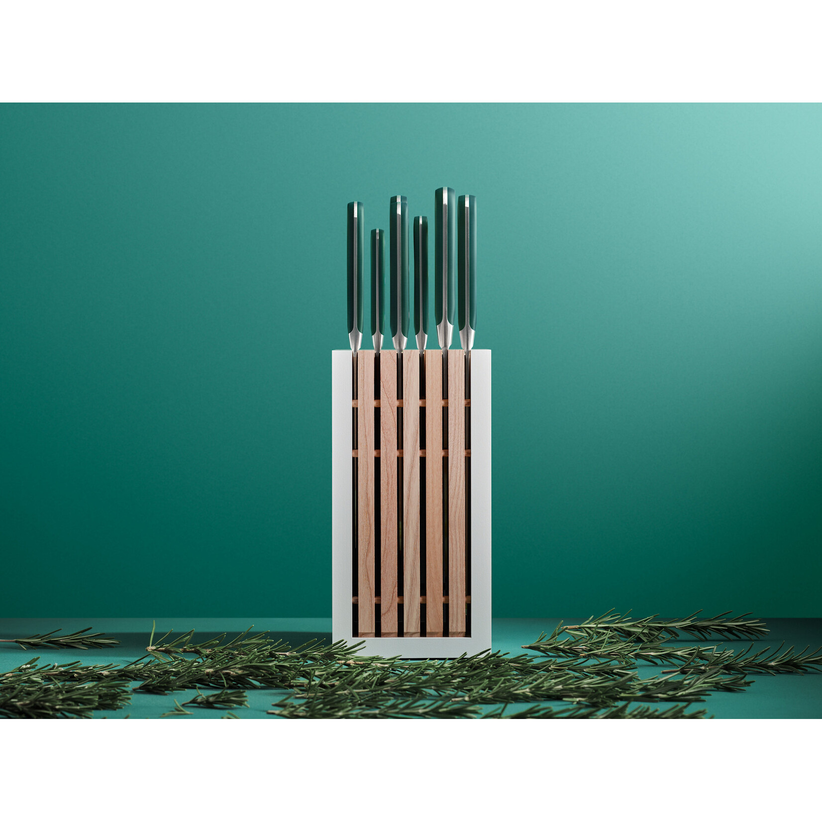 Wüsthof, messen uit Solingen gemaakt onder leiding van de 5e generatie familie Wusthof 8 delig messenblok Wusthof Classic Colour Color Fresh Rosemary gevuld blok witte es beuk Wusthof 1091770717