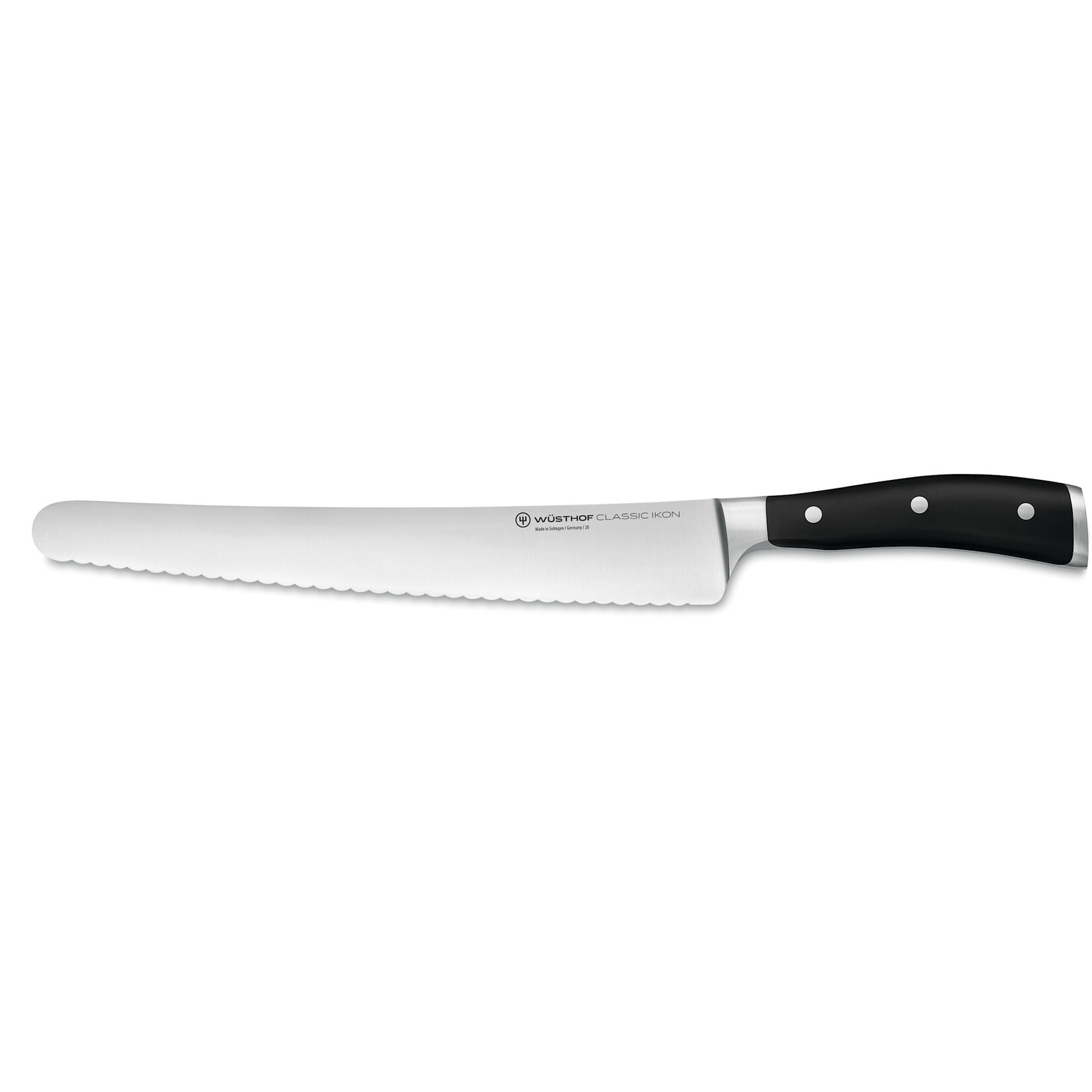 Wüsthof, messen uit Solingen gemaakt onder leiding van de 5e generatie familie Wusthof 26 cm Wusthof Classic Ikon Black bakkersmes 26 cm super slicer Classic Ikon Black Wusthof 1030333126