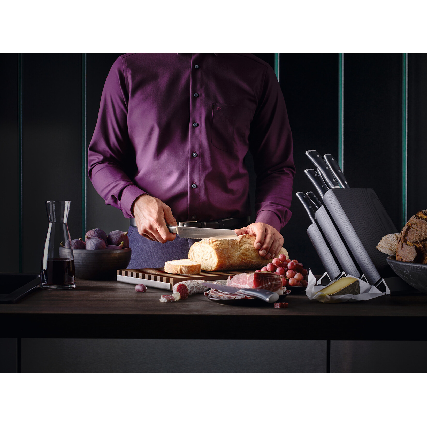 Wüsthof, messen uit Solingen 26 cm Wusthof Classic Ikon Black bakkersmes 26 cm super slicer Classic Ikon Black Wusthof 1030333126