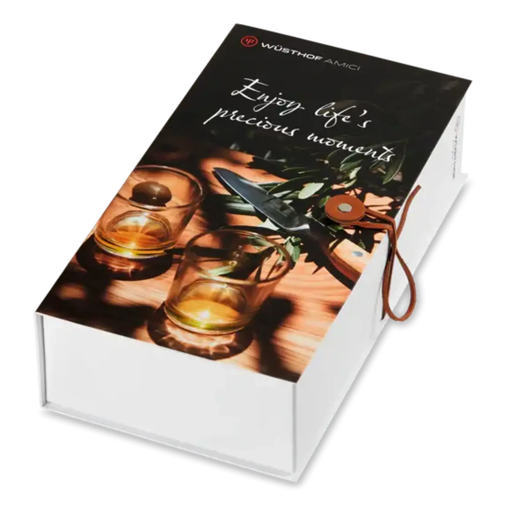 Wüsthof, messen uit Solingen gemaakt onder leiding van de 5e generatie familie Wusthof Geschenkset Wusthof Amici koksmes 20 met een schitterende plank en Amici olijfolie Wusthof 1101360301