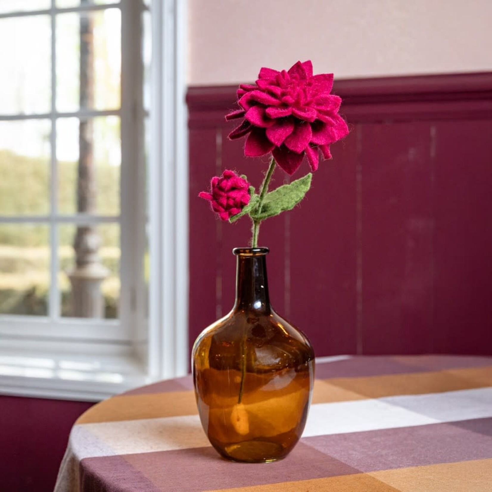 Fairmade Fairtrade voor Sjaal met Verhaal Sjaal met verhaal Bloem Dahlia XL 1 van 3 kleuren assorti handmade fairmade in Nepal