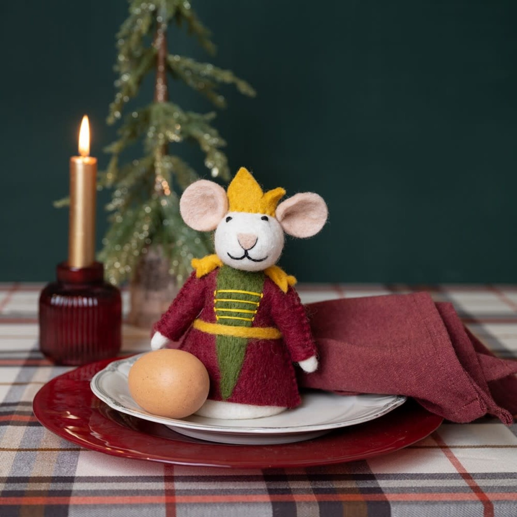 Sjaal met Verhaal Sjaal met verhaal Kerst Decoratie muis 17 cm Notenkraker Koning  fairmade Fairtrade uit Nepal