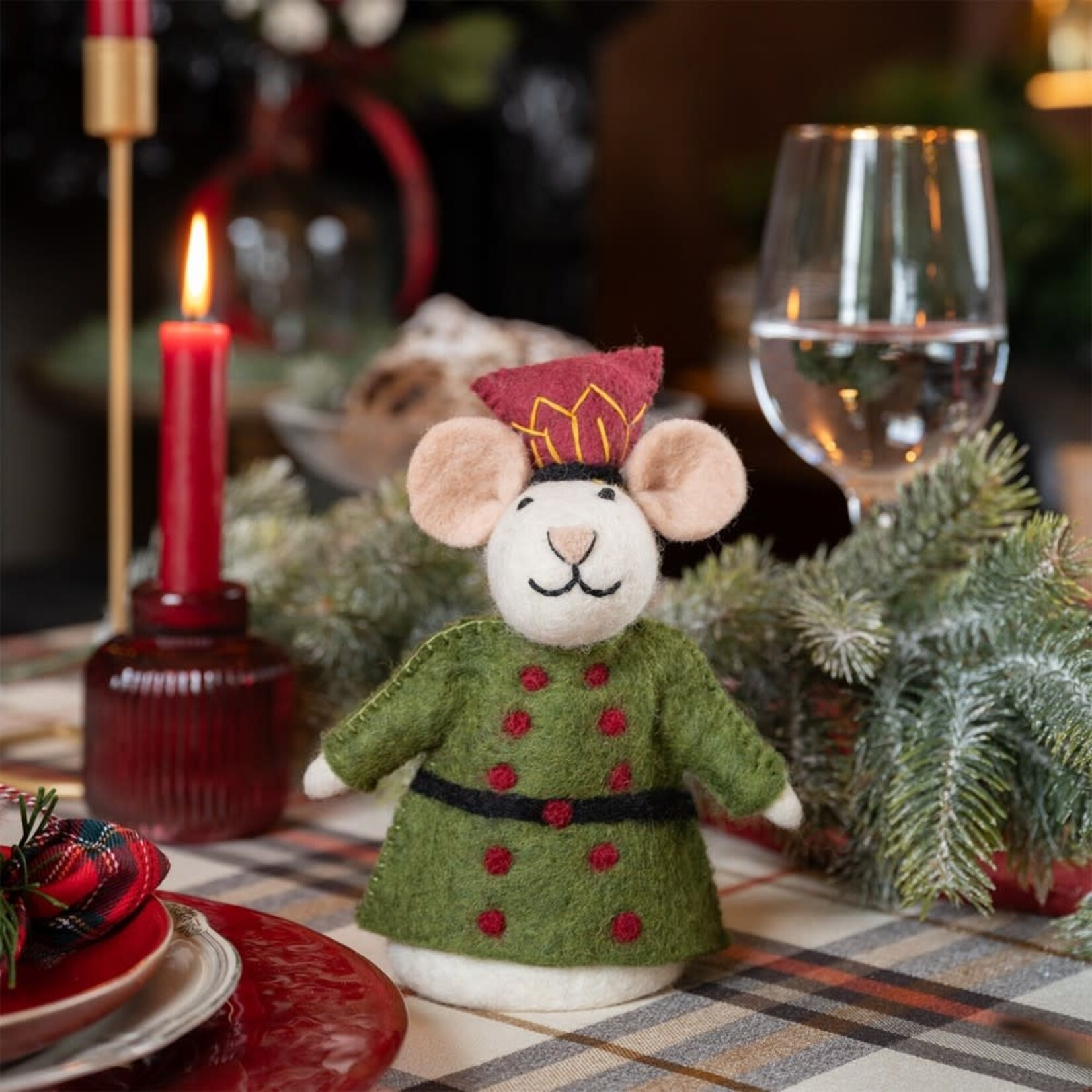 Sjaal met Verhaal Sjaal met verhaal Kerst Decoratie muis 17 cm Notenkraker Kapitein fairmade Fairtrade uit Nepal