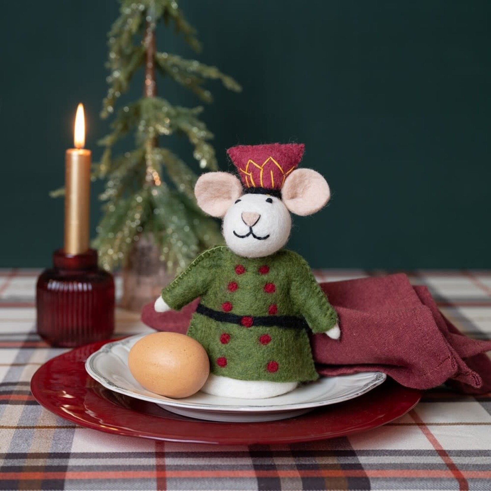 Sjaal met Verhaal Sjaal met verhaal Kerst Decoratie muis 17 cm Notenkraker Kapitein fairmade Fairtrade uit Nepal