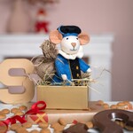 Fairmade Fairtrade voor Sjaal met Verhaal Sjaal met verhaal Sint Decoratie muis  blauwe geklede piet Handmade Fairmade in Nepal