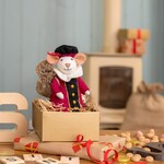 Fairmade Fairtrade Sint Decoratie muis Cyclaam geklede piet 18 cm Handmade Fairmade in Nepal