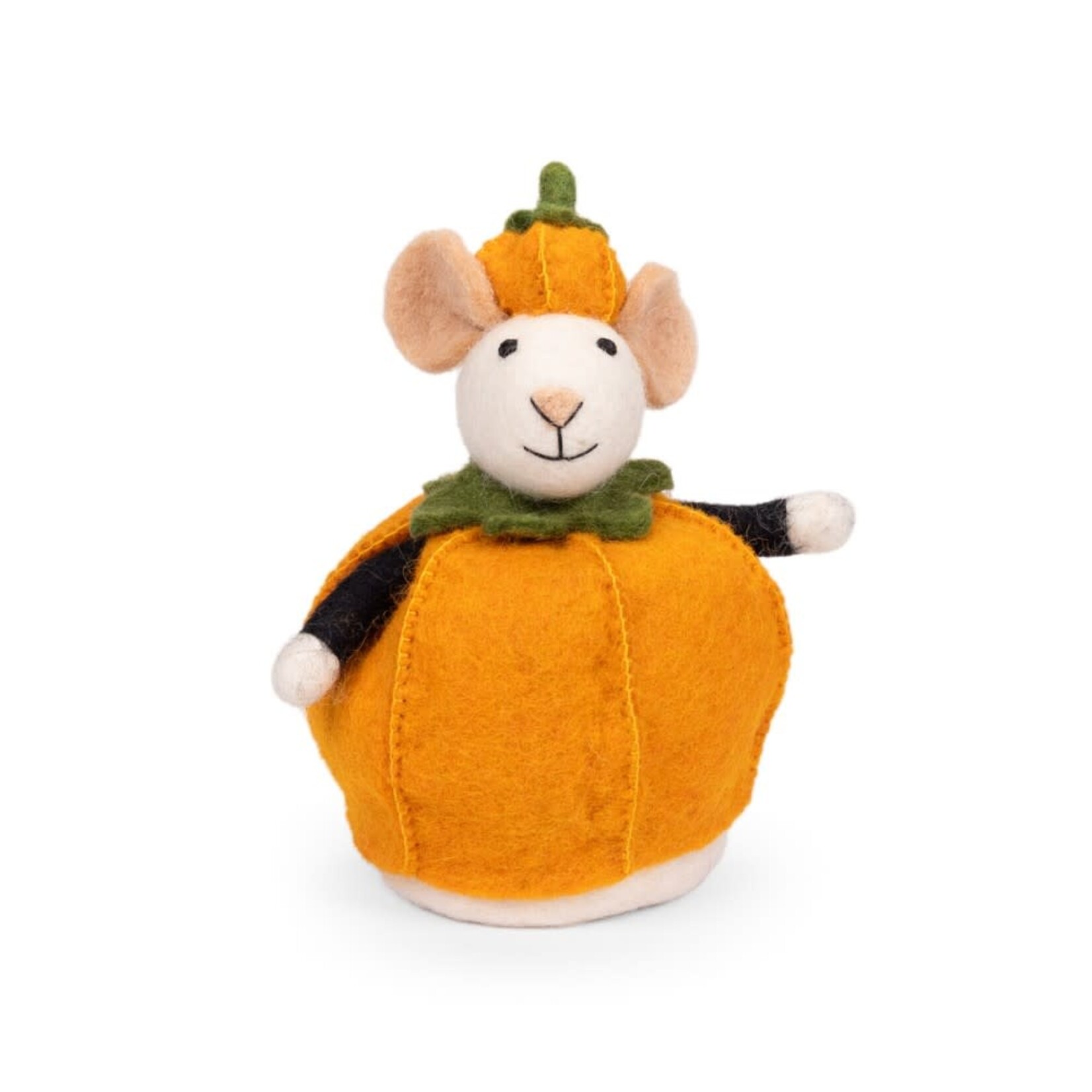Fairmade Fairtrade voor Sjaal met Verhaal Sjaal met verhaal Herfst Decoratie Muis in Pompoen 18 cm Handmade Fairmade in Nepal