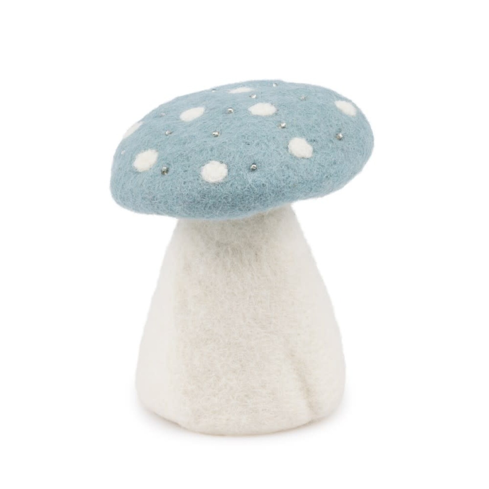 Fairmade Fairtrade voor Sjaal met Verhaal Sjaal met verhaal Decoratie Paddenstoel ijsblauw 12x10x10 cm Handmade Fairmade in Nepal