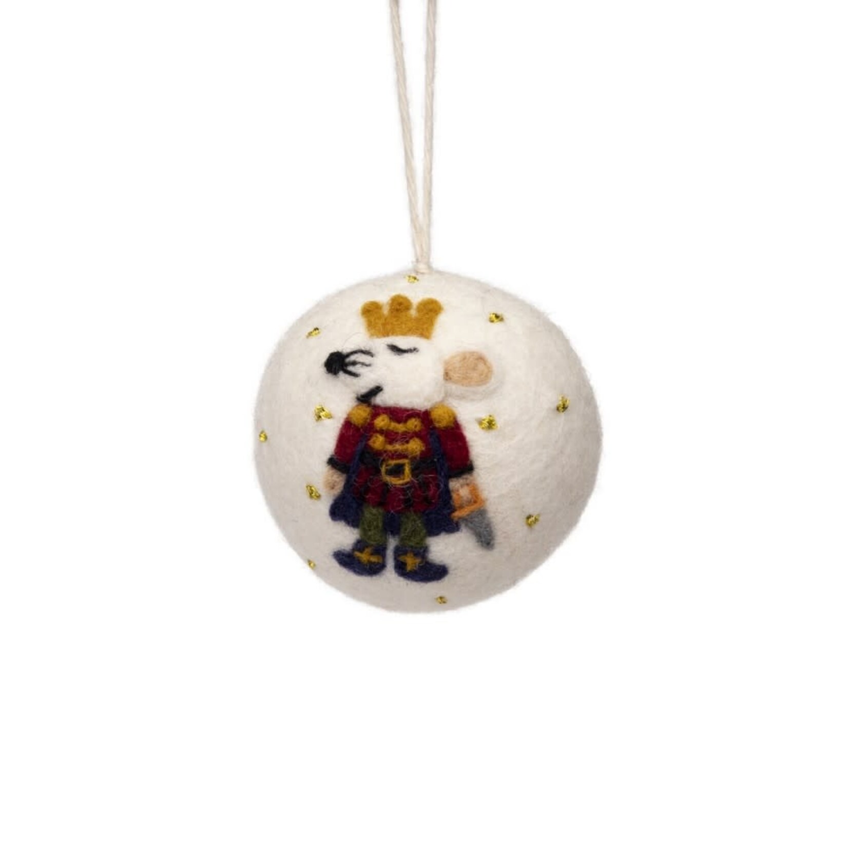 Fairmade Fairtrade Hanger kerstbal Bal Muizenkoning 8 cm Fairmade Fairtrade handgemaakt in Nepal