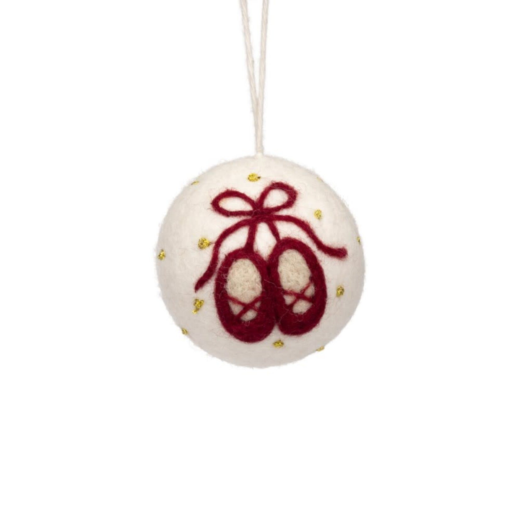 Fairmade Fairtrade Hanger kerstbal Bal Ballet Spitzen 8 cm Fairmade Fairtrade handgemaakt in Nepal