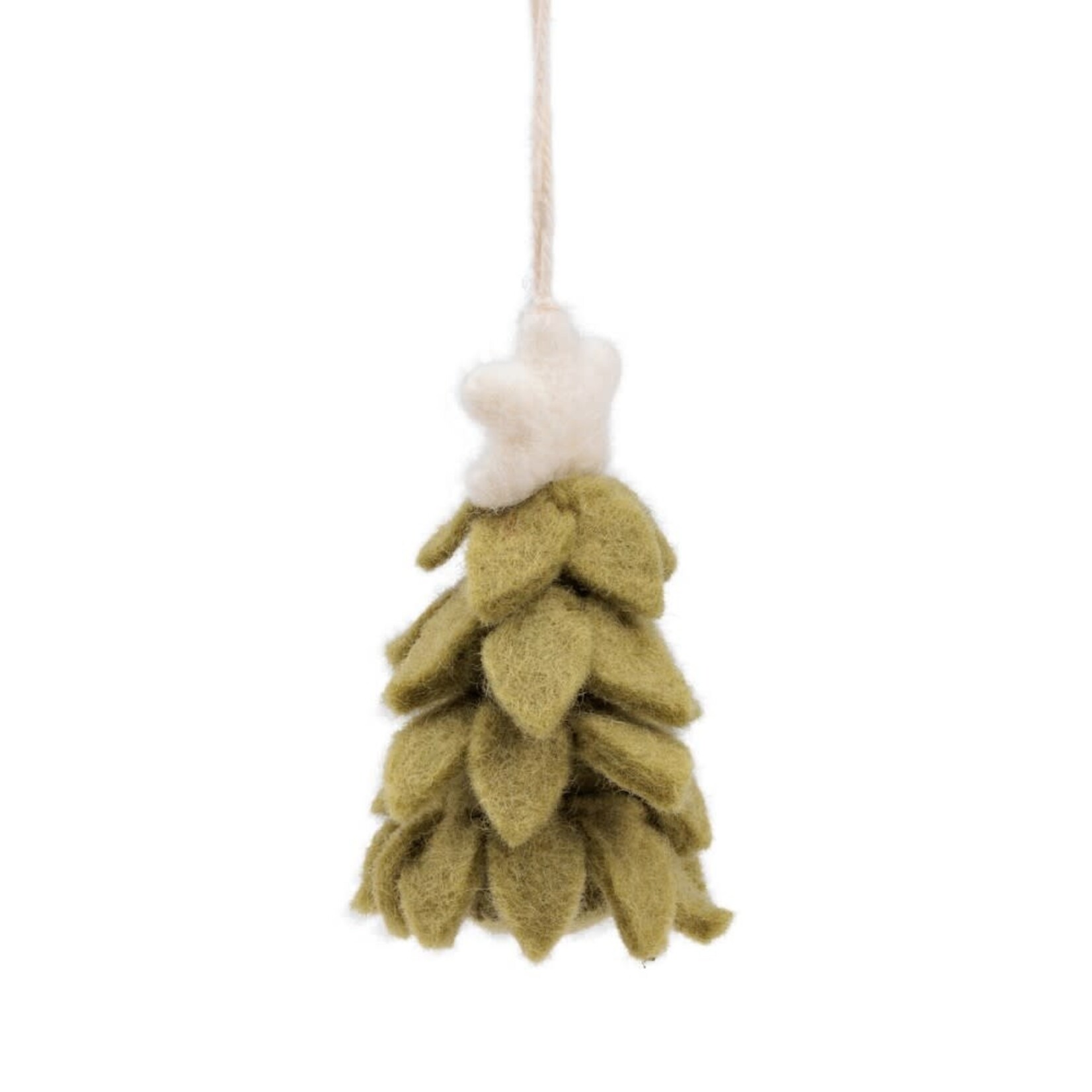 Fairmade Fairtrade voor Sjaal met Verhaal Hanger Kerstboom lichtgroen 6x4x9 cm Fairmade Fairtrade handgemaakt in Nepal