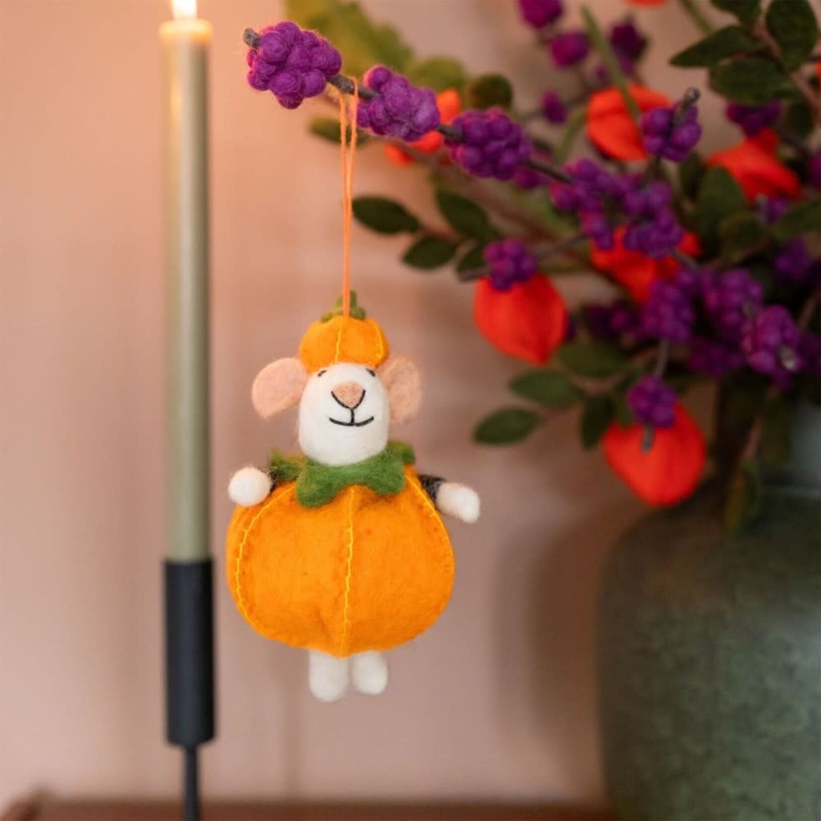 Fairmade Fairtrade voor Sjaal met Verhaal Hanger muis Pompoen 12x8 cm Fairmade Fairtrade handgemaakt in Nepal