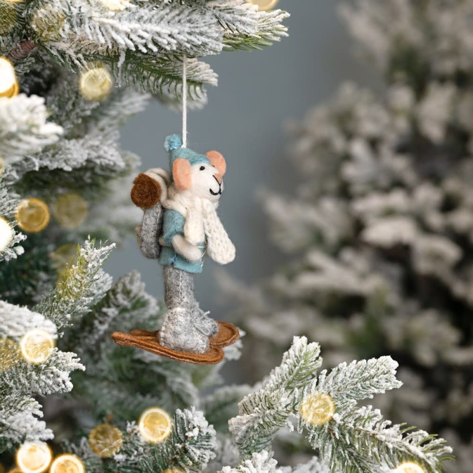 Fairmade Fairtrade voor Sjaal met Verhaal Hanger muis Sneeuwwandelaar 7x8x15 cm Fairmade Fairtrade handgemaakt in Nepal