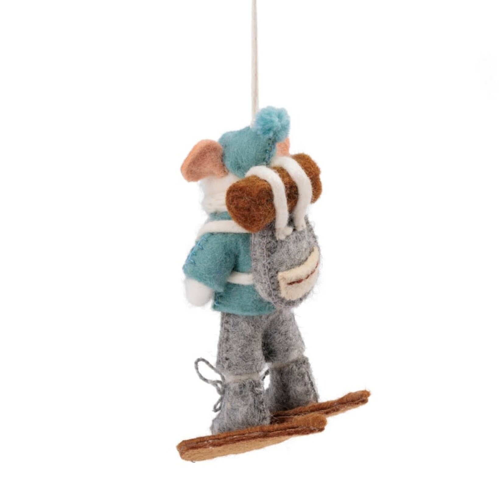 Sjaal met Verhaal Sjaal met verhaal Hanger muis Sneeuwwandelaar 7x8x15 cm Fairmade Fairtrade handgemaakt in Nepal