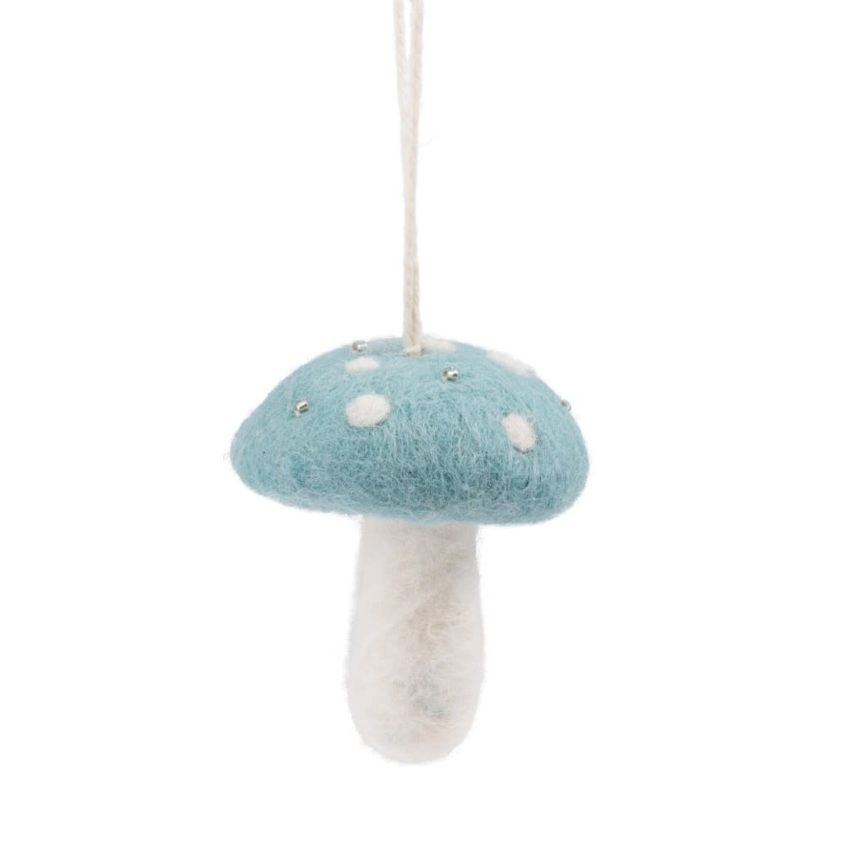 Fairmade Fairtrade voor Sjaal met Verhaal Hanger Paddenstoel ijsblauw Fairmade Fairtrade handgemaakt in Nepal