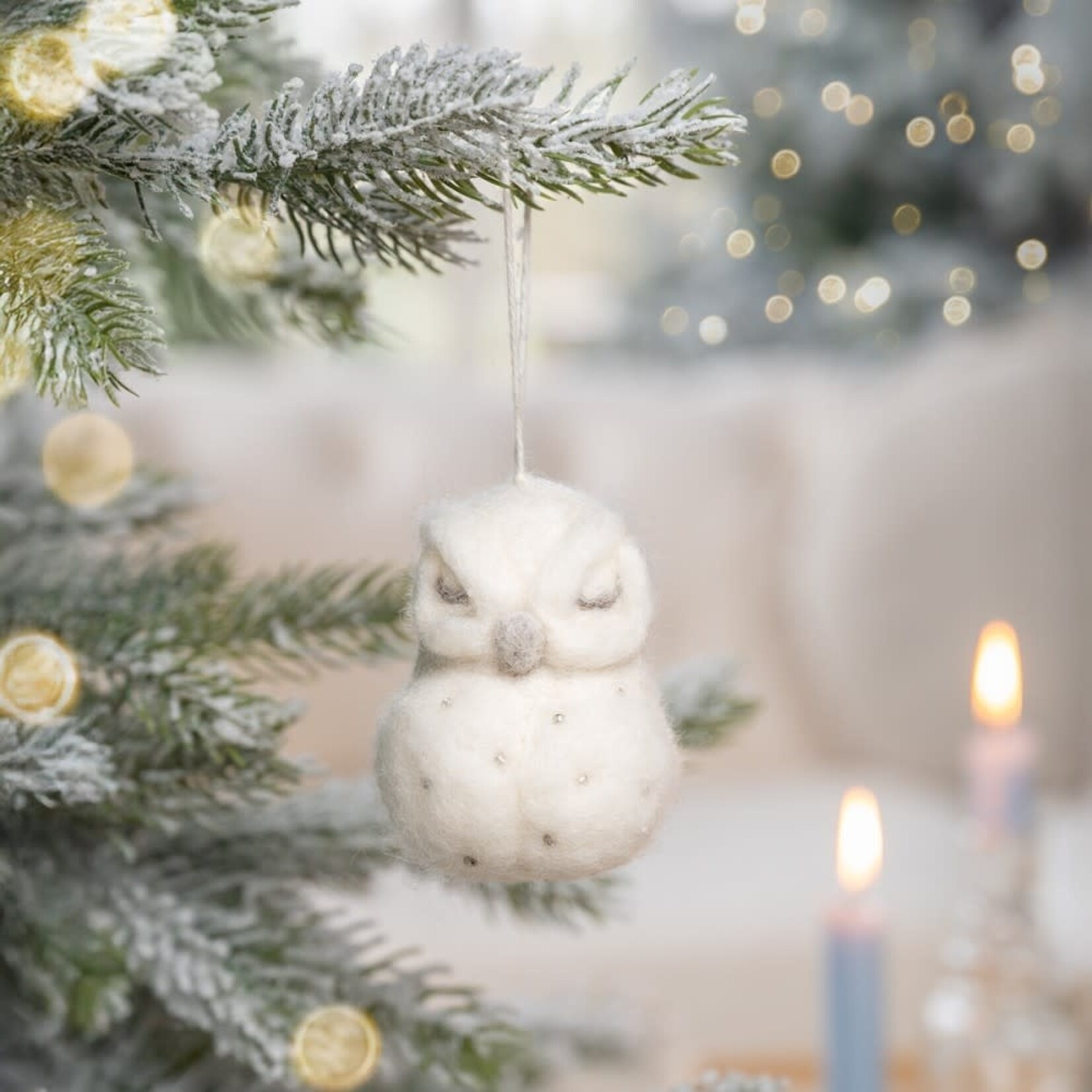 Fairmade Fairtrade voor Sjaal met Verhaal Sjaal met verhaal Hanger Winter Sneeuwuil Fairmade Fairtrade handgemaakt in Nepal