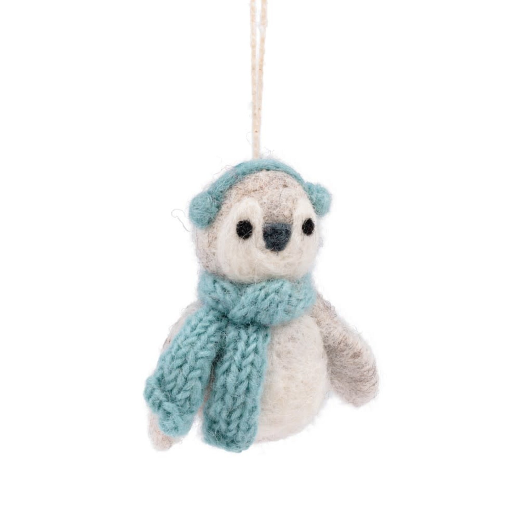 Fairmade Fairtrade voor Sjaal met Verhaal Hanger Pinguin ijsblauw  Fairmade Fairtrade handgemaakt in Nepal