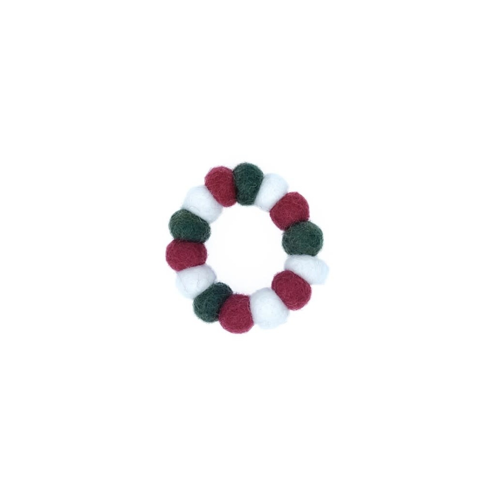 Fairmade Fairtrade voor Sjaal met Verhaal KERST: Servetring Viltballetjes Holly Berry 6 stuks als set Sjaal met Verhaal