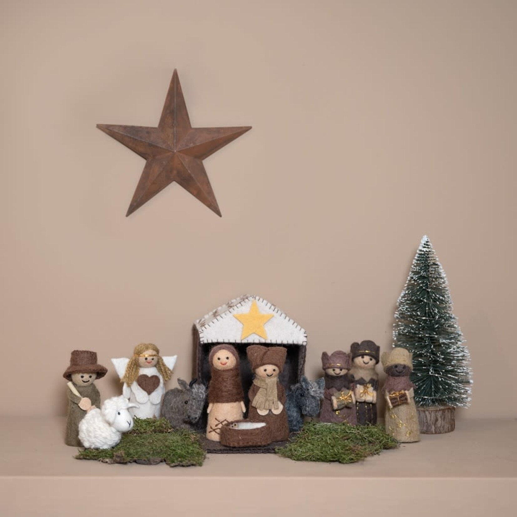 Fairmade Fairtrade voor Sjaal met Verhaal Sjaal met Verhaal Kerststal Bruin Fairmade Fairtrade handgemaakt in Nepal