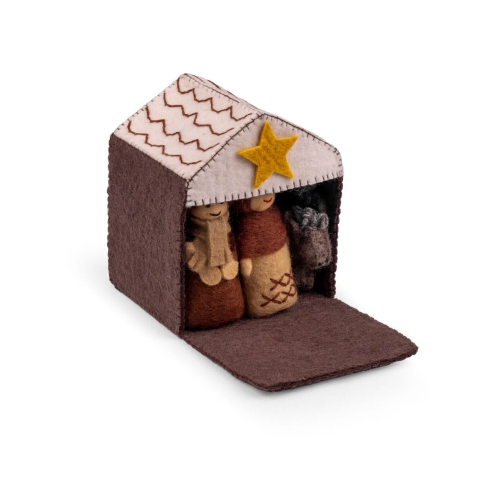 Fairmade Fairtrade voor Sjaal met Verhaal Sjaal met Verhaal Kerststal Bruin Fairmade Fairtrade handgemaakt in Nepal