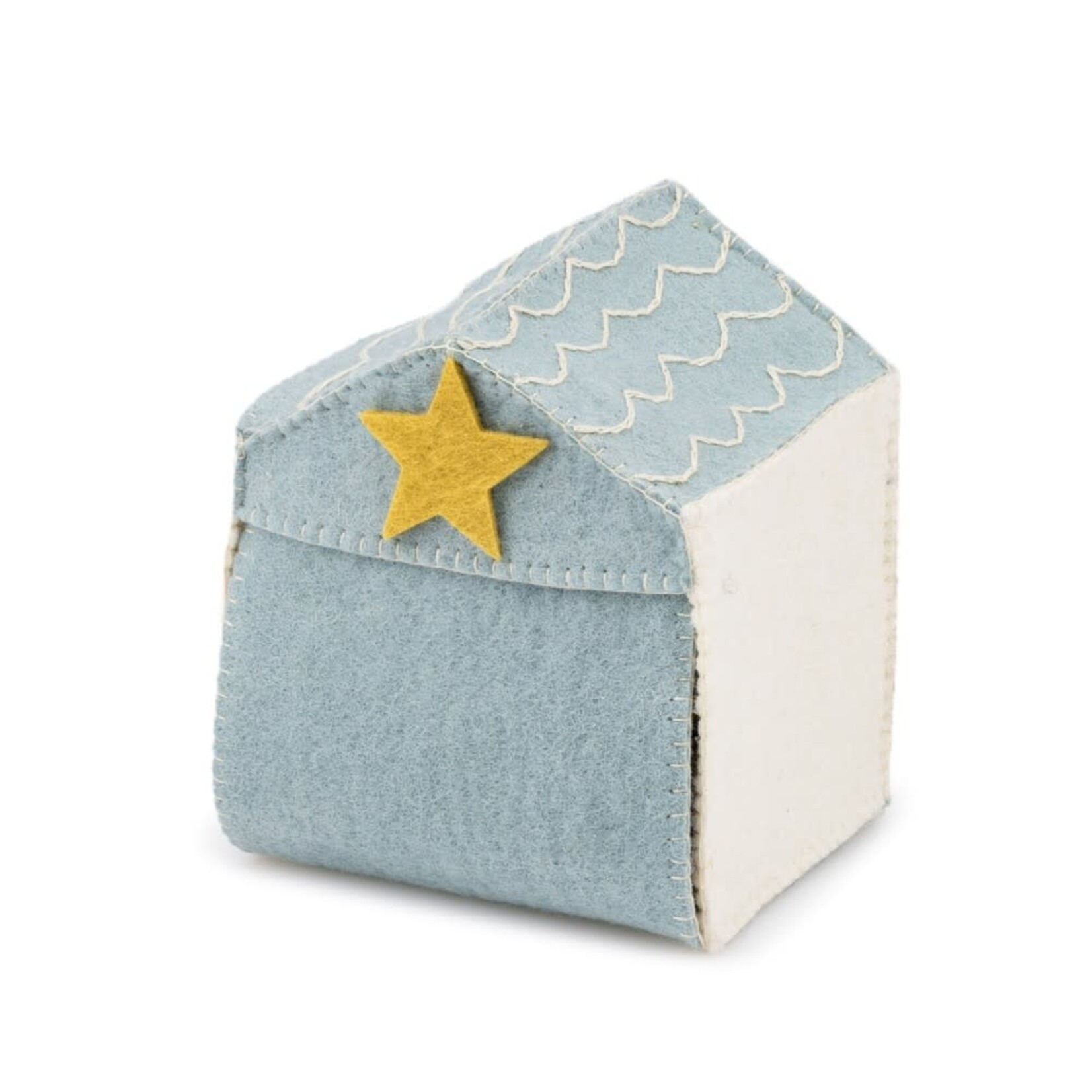 Fairmade Fairtrade voor Sjaal met Verhaal Sjaal met Verhaal Kerststal ijsblauw wit met 11 kerstfiguren, Fairmade Fairtrade handgemaakt