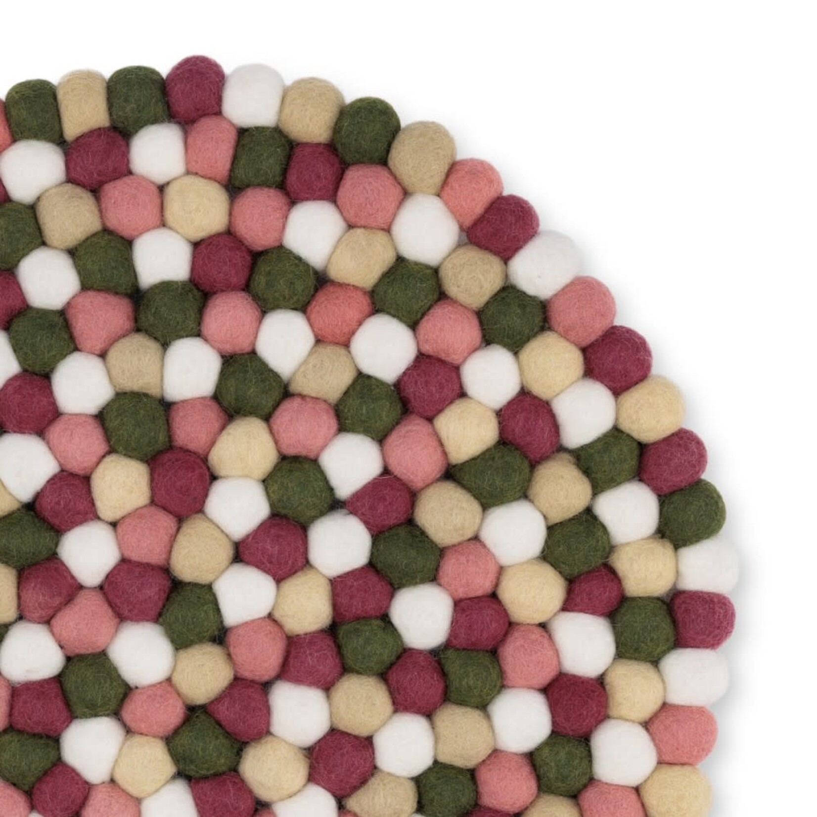 Fairmade Fairtrade Sjaal met Verhaal 40 cm onderzetter rond viltbolletjes Mistletoe Dreams