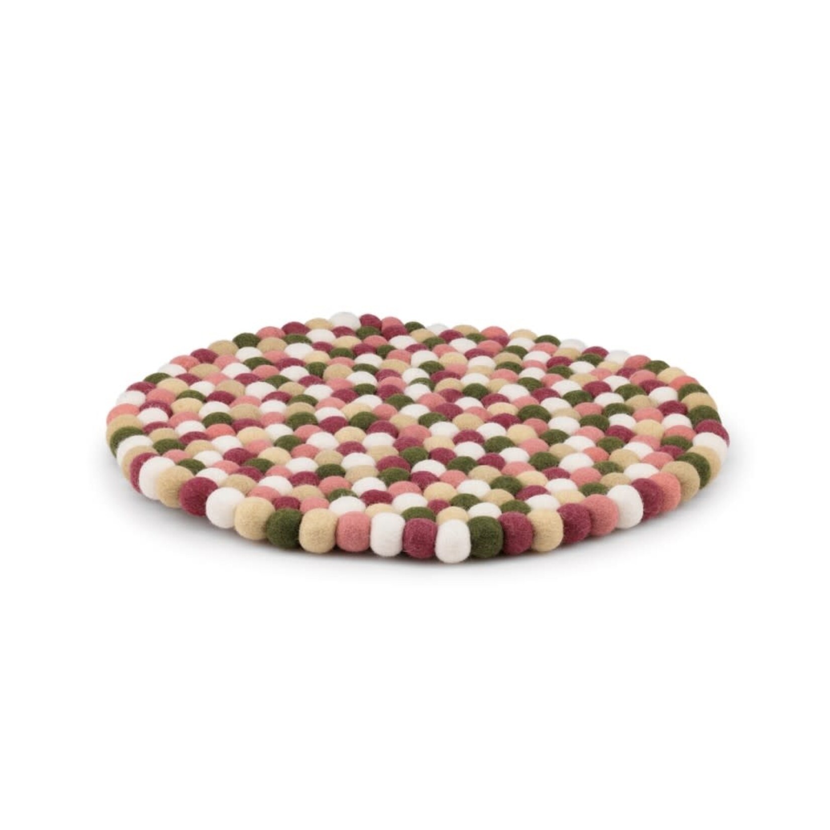 Fairmade Fairtrade Sjaal met Verhaal 40 cm onderzetter rond viltbolletjes Mistletoe Dreams