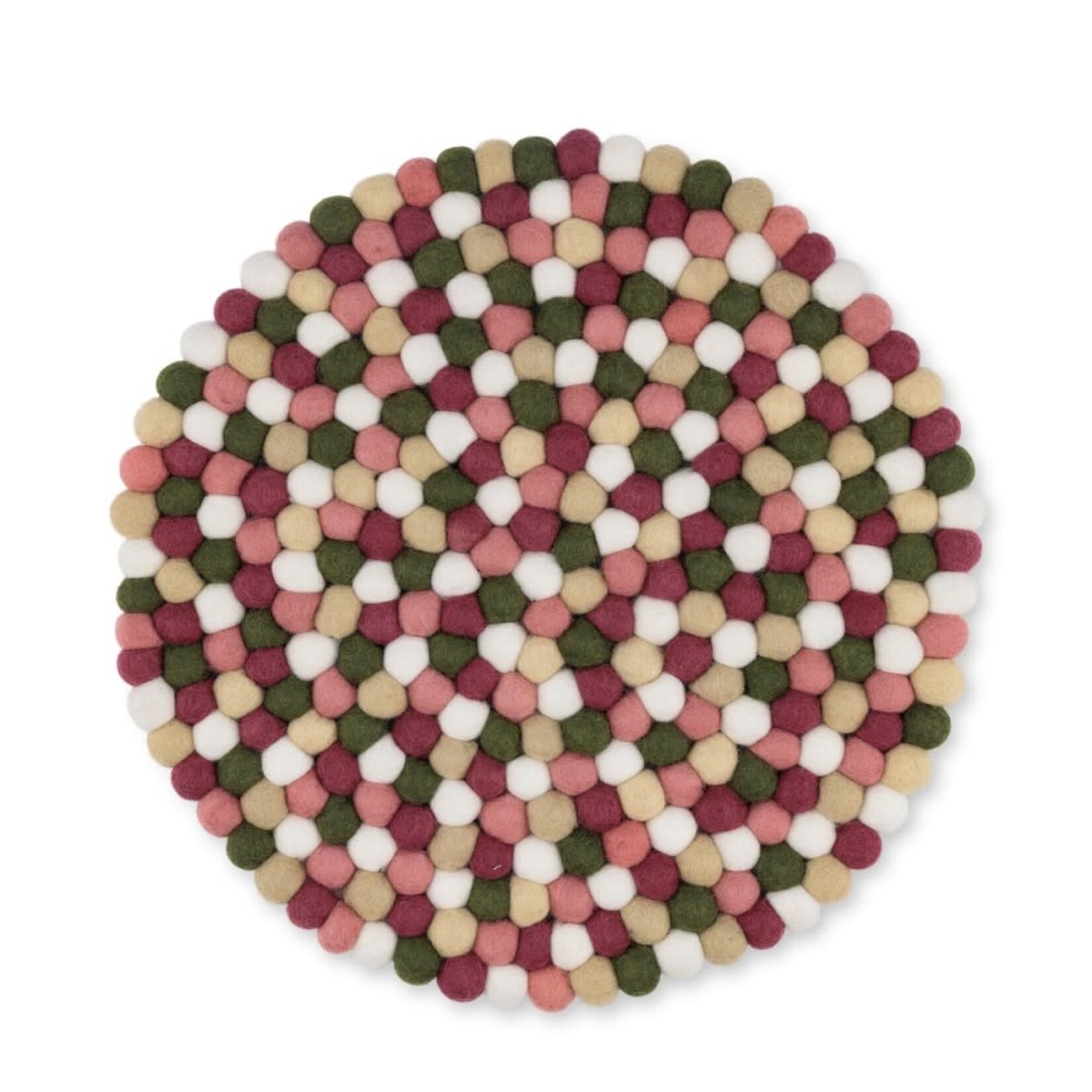 Fairmade Fairtrade Sjaal met Verhaal 40 cm onderzetter rond viltbolletjes Mistletoe Dreams