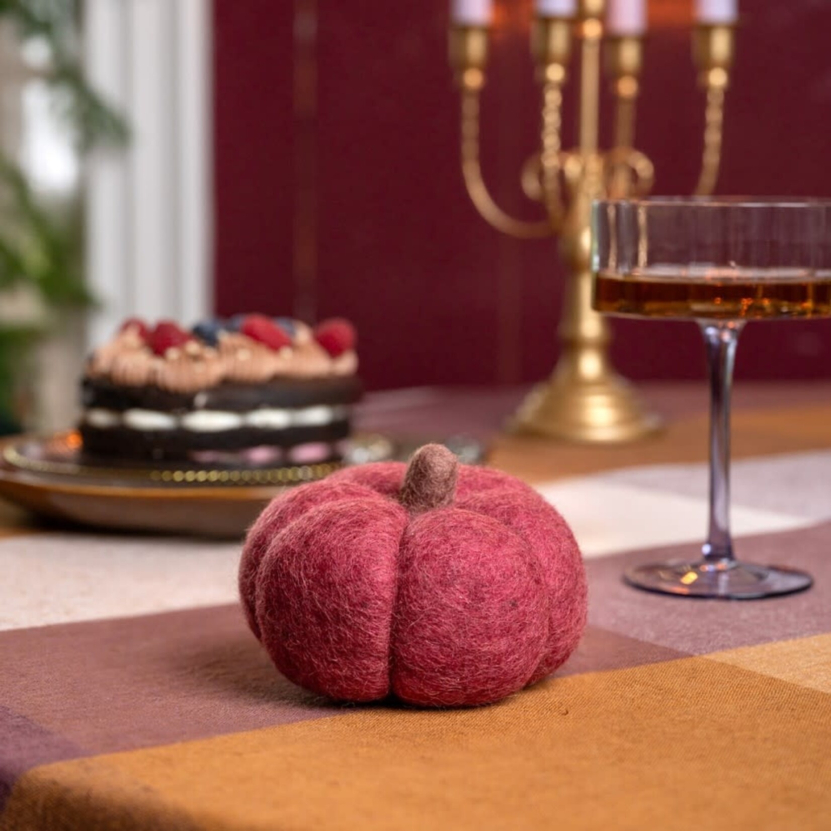 Fairmade Fairtrade voor Sjaal met Verhaal Sjaal met Verhaal Pompoen Large 11 x 8 cm Bordeaux