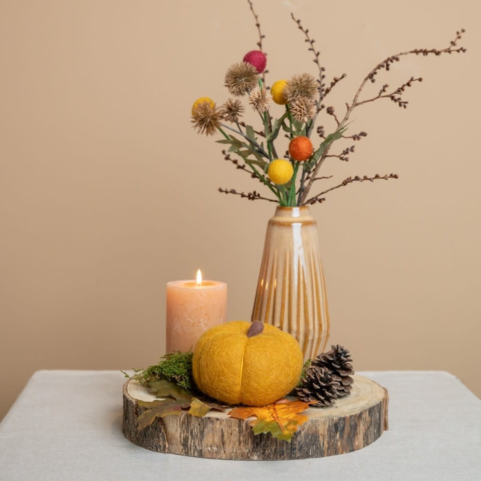 Fairmade Fairtrade voor Sjaal met Verhaal Sjaal met Verhaal Pompoen Large 11 x 8 cm Okergeel