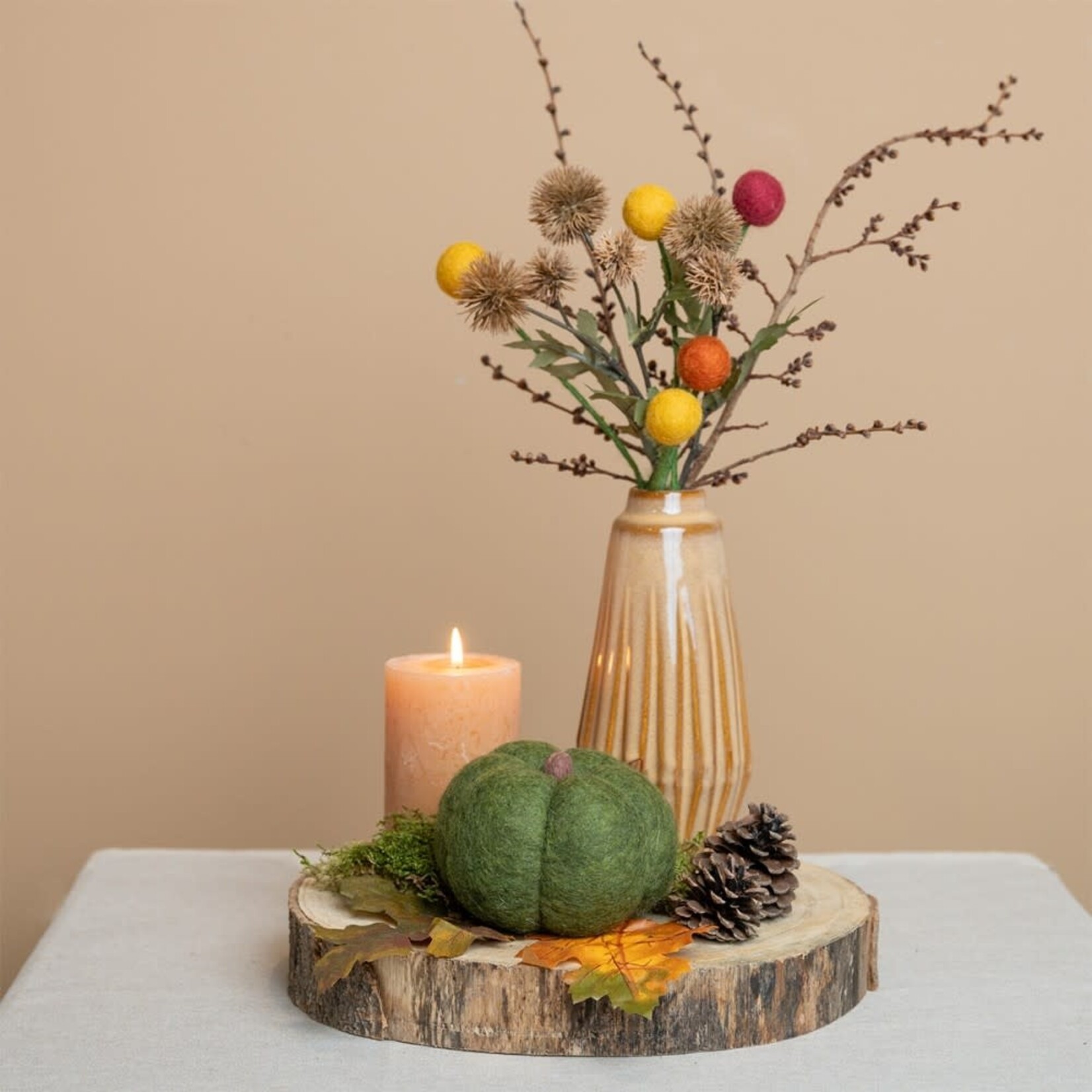 Fairmade Fairtrade Sjaal met Verhaal Pompoen Large 11 x 8 cm Donker groen