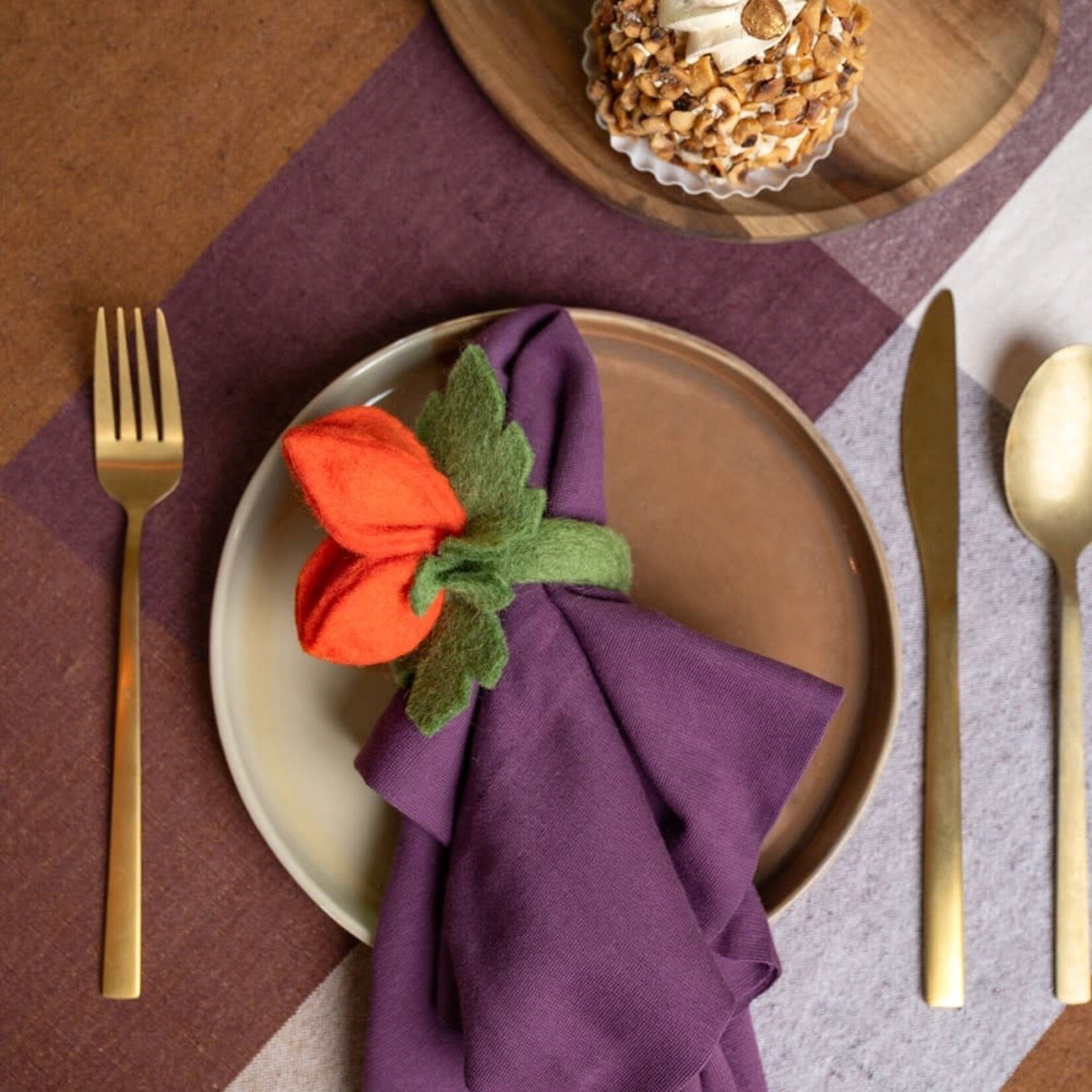 Fairmade Fairtrade Sjaal met Verhaal Servet ring Physalis Lampion per stuk vilten servetring