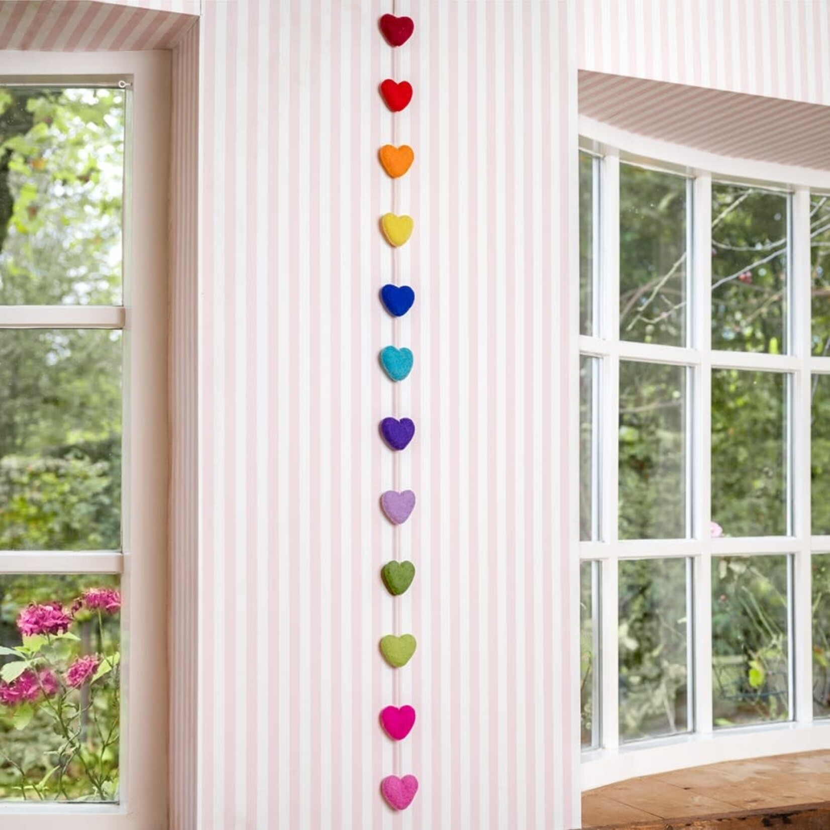 Fairmade Fairtrade Sjaal met Verhaal 150 cm Viltslinger Hart Multicolor