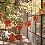 Sjaal met Verhaal Sjaal met Verhaal 145 cm Viltslinger Herfstblad Indian Summer