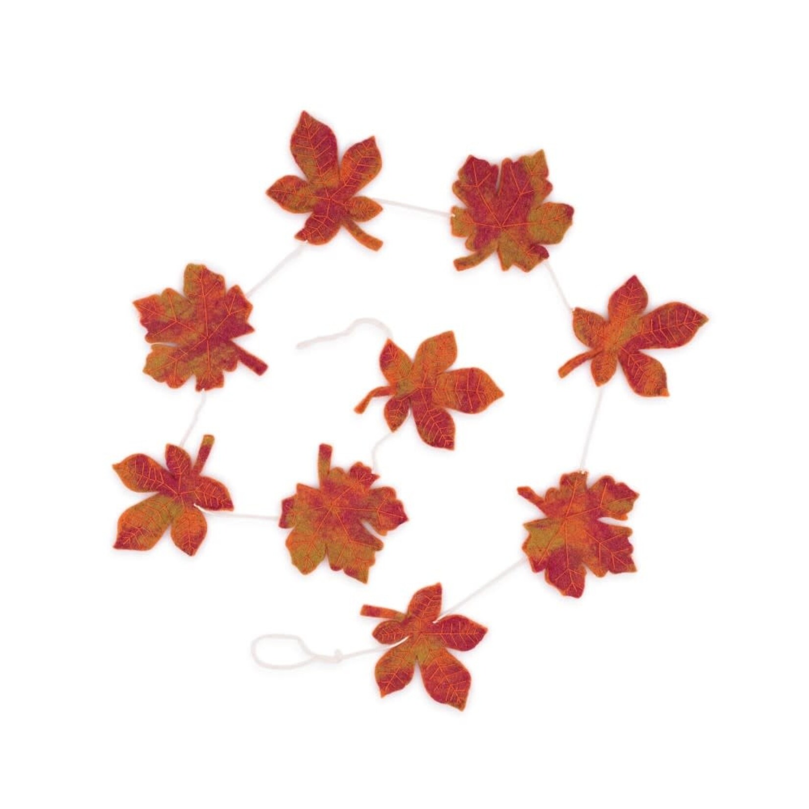 Fairmade Fairtrade Sjaal met Verhaal 145 cm Viltslinger Herfstblad Indian Summer