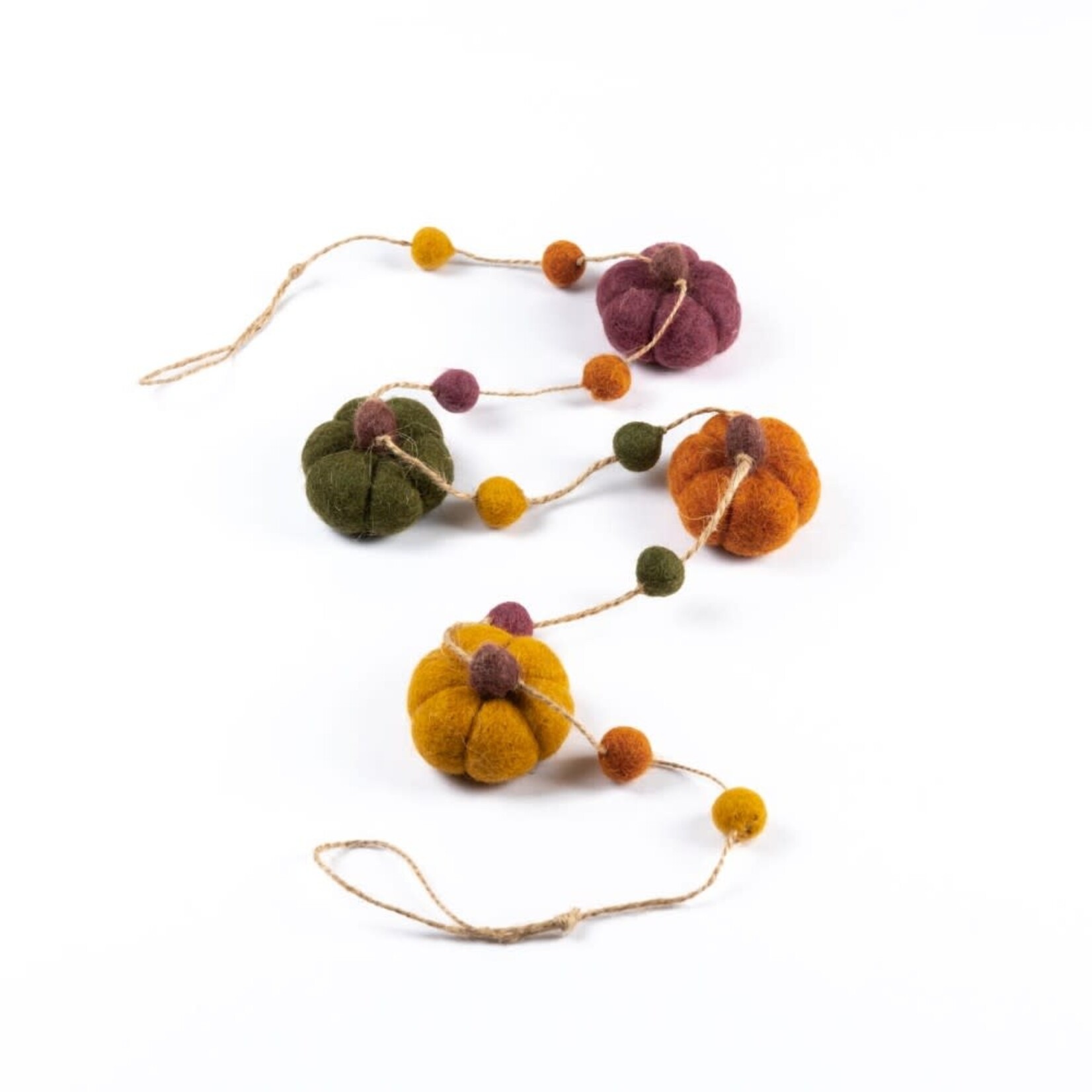 Fairmade Fairtrade Sjaal met Verhaal 120 cm Viltslinger Pompoen Herfsttinten